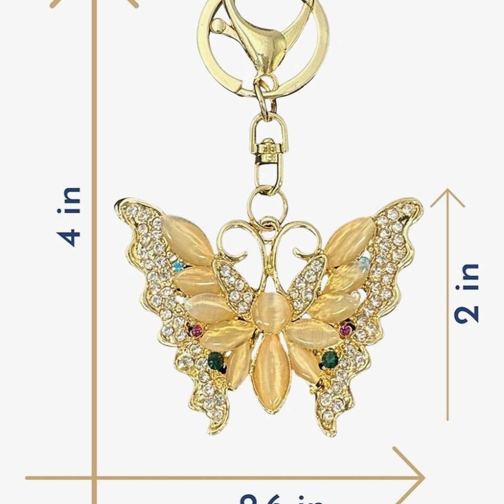 Oppalecent Butterfly purse/bag charm Keychain nwt - Picture 5 of 6